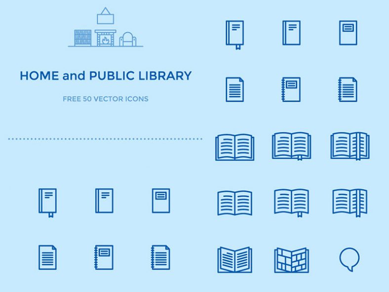 50 Library Icons