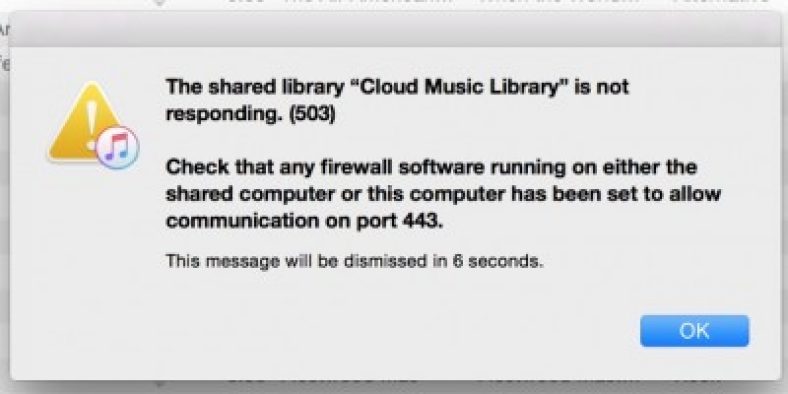 How to fix Apple music 503 iCloud connection errors