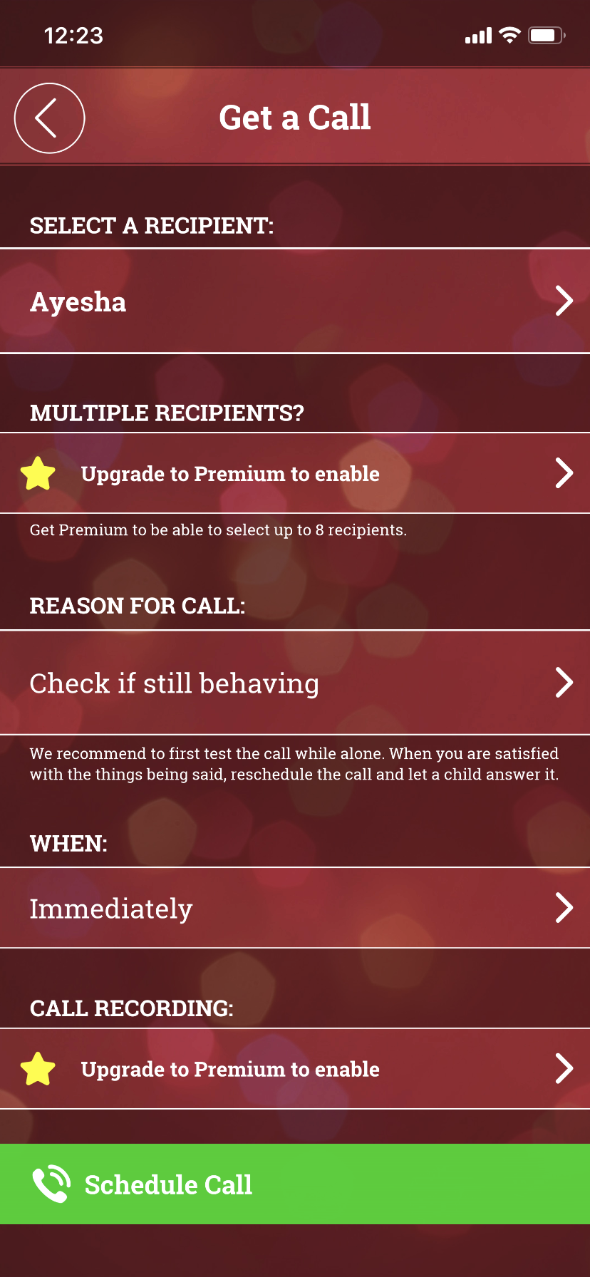 Get a phone call from santa