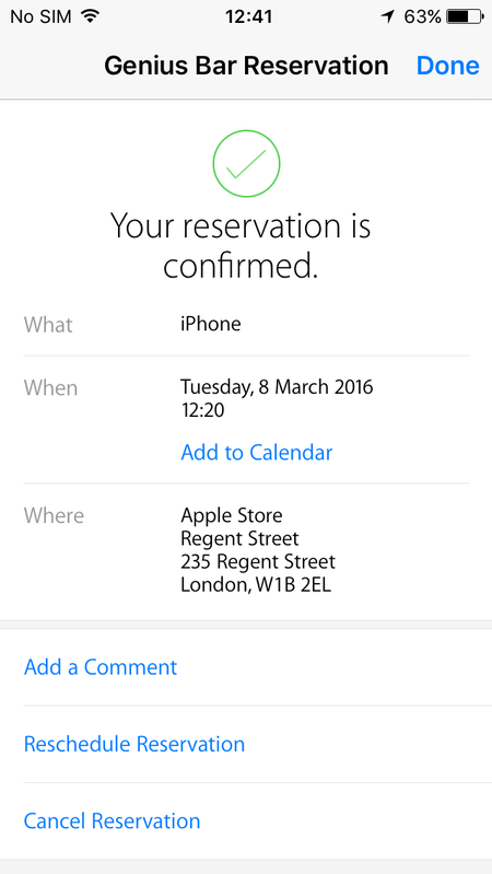 How do I book an appointment at the Apple Store for a Genius Bar App to confirm