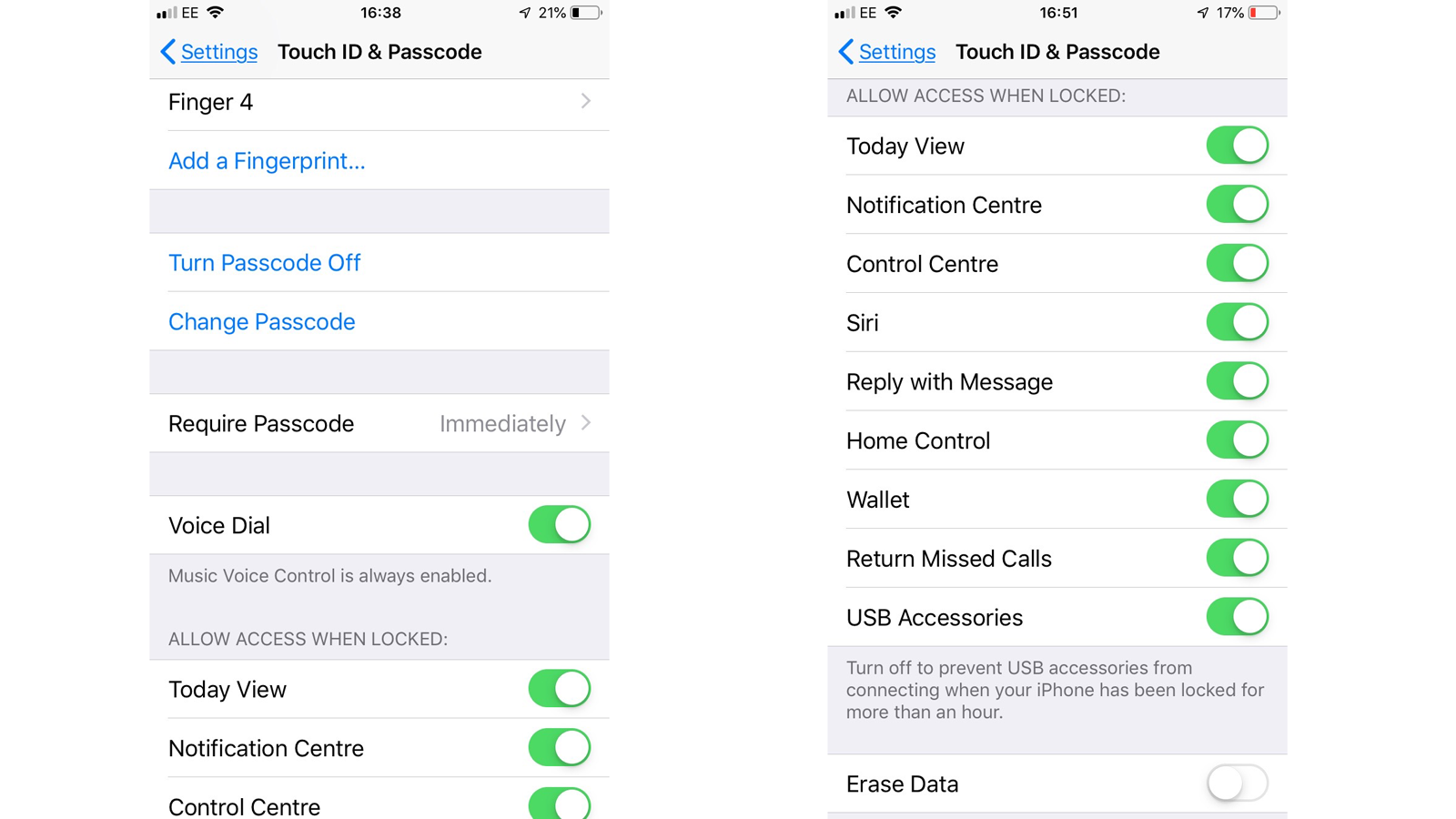 Set up a password on your iPhone: just code is Required