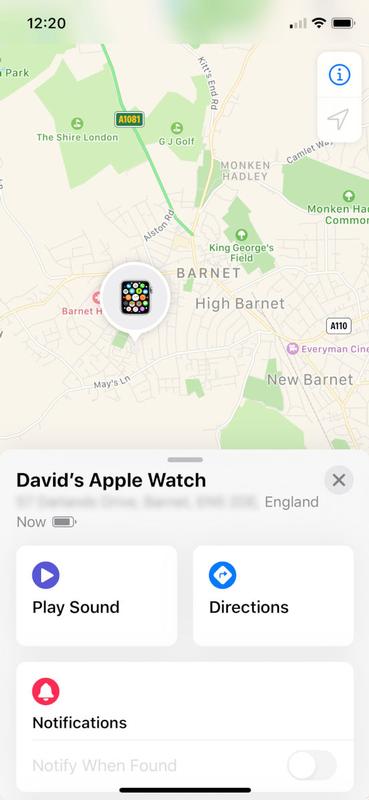 To find a lost Apple Watch: Find my app