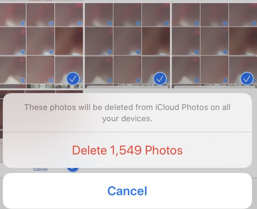 Delete thousands of iPhone photos