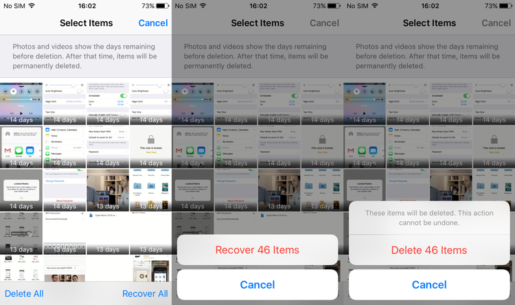 How to delete all photos from iPhone: Deleted recently