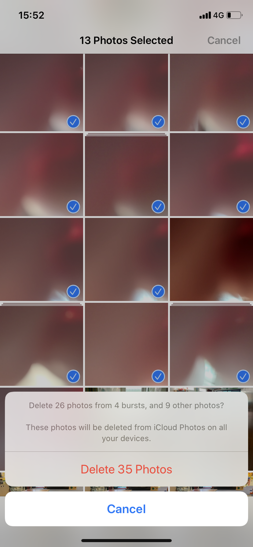 Delete multiple photos on iPhone