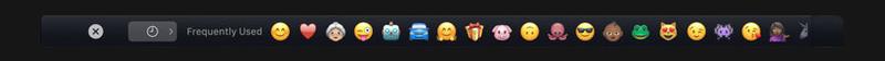 Using Touch Bar on new MacBook Pro: Emoji