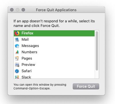 Force stop Mac
