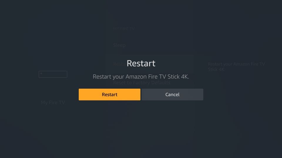 how to    restart TV stick
