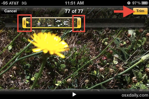Trim video directly on iPhone