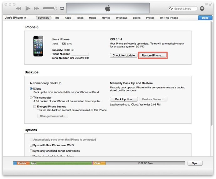 Erase iPhone iPad iPod iTunes
