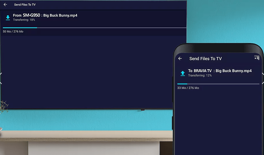 Send files to TV. Bluedroid TV 1.0. TV send.