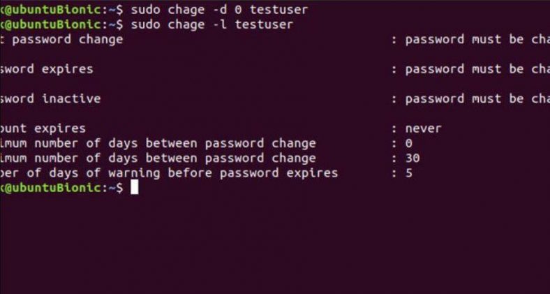How to Force User to Change Password at Next Login in Linux