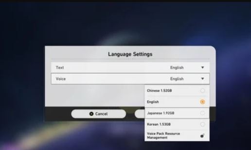 How to change voice language in Honkai: Star Rail