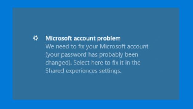 'We Need to Fix Your Microsoft Account' issue
