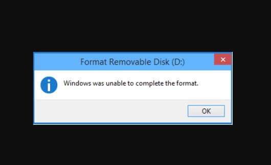 'Windows Was Unable to Complete the Format' issue (Fixed)