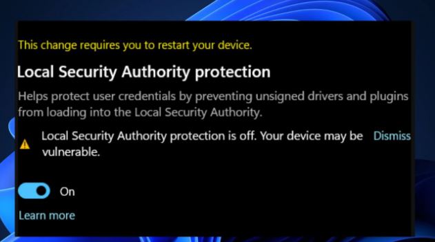 Fix: 'Local Security Authority Protection Is Off' issue