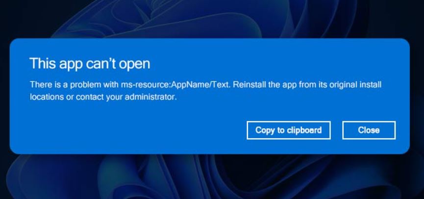 Fix: "ms-resource:Appname/Text" Error on Windows