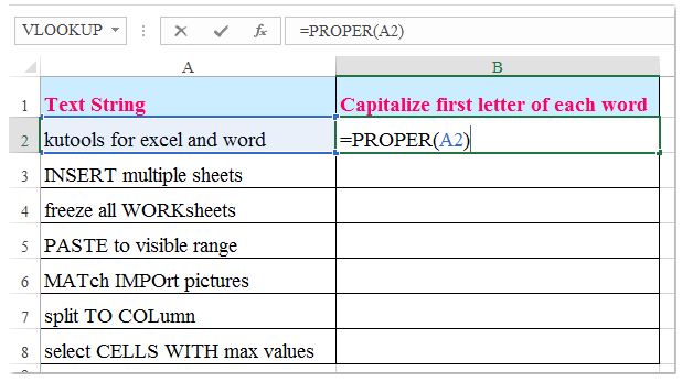 Excel: How to Capitalize the first letter