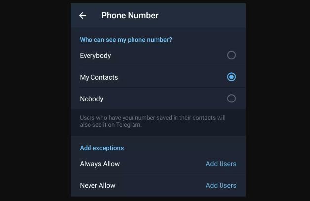 How to Hide your phone number on Telegram