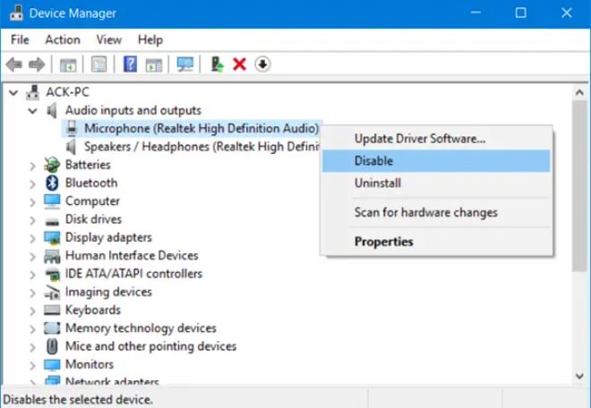 How to turn on and off Microphone in Windows 11/10