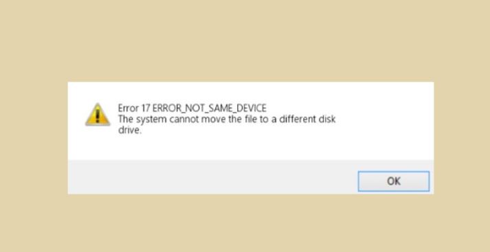 How to fix 'ERROR_NOT_SAME_DEVICE' issue in Windows