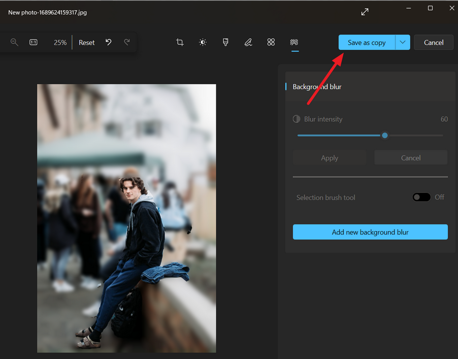 How to remove or blur Background with Photos App in Windows 11