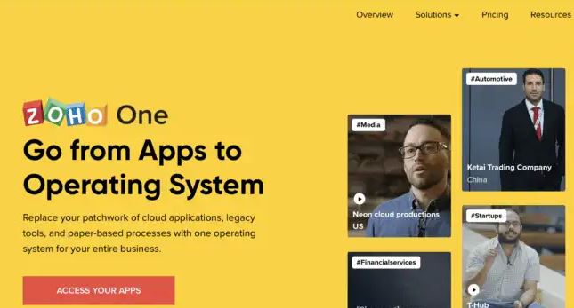 Zoho One vs Odoo: all-in-one cloud suite