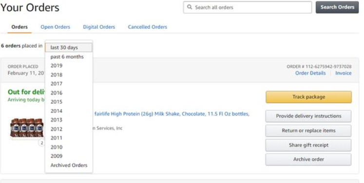 How to archive Amazon orders on Phone or PC