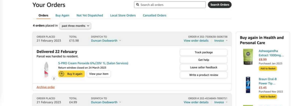 How to archive Amazon orders on Phone or PC