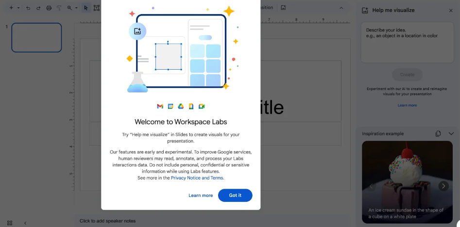 How to Create images with Duet AI in Google Slides