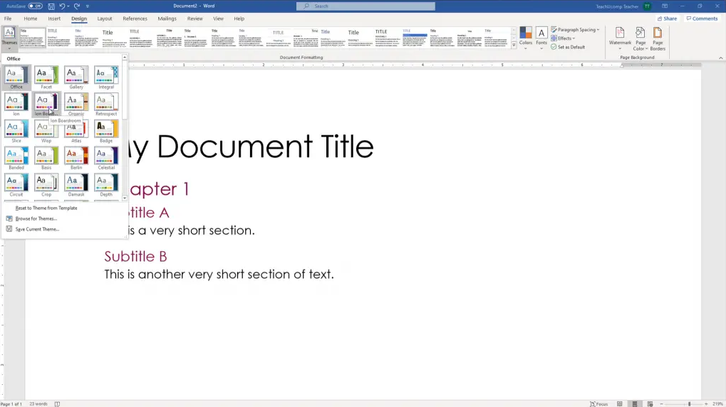 How to Fix 'No Design tab' issue in Word 365 or Word Online