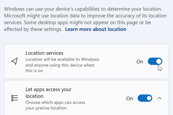 How to Turn “Notify when apps request location” On or Off in Windows 11/10