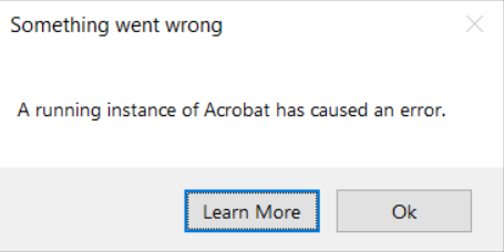 How to Fix 'A running instance of Acrobat has caused an error' Issue