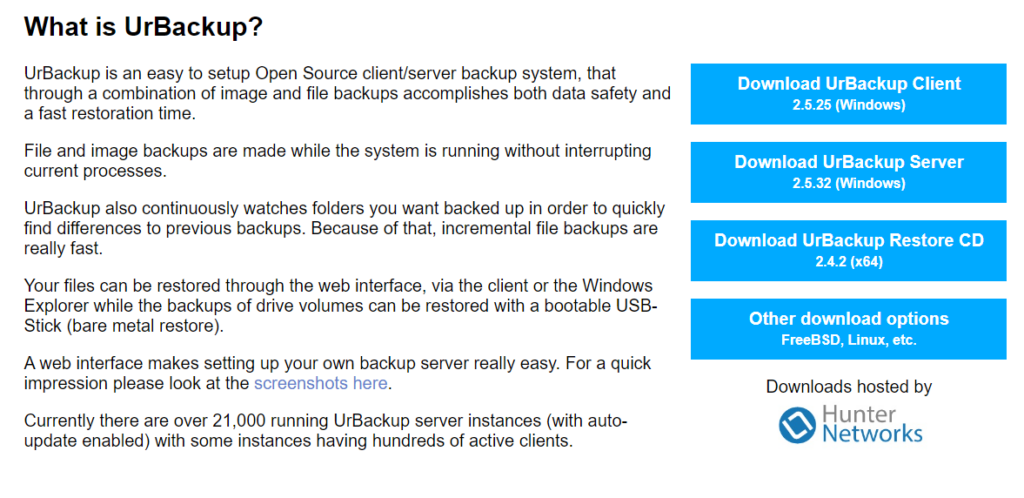 UrBackup vs Bacula