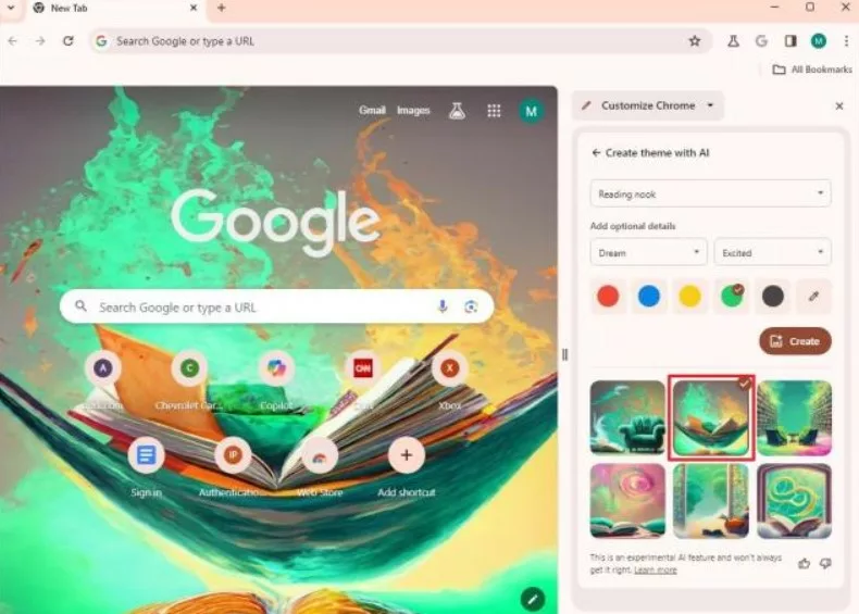 How to create AI themes for Chrome on Windows 11/10