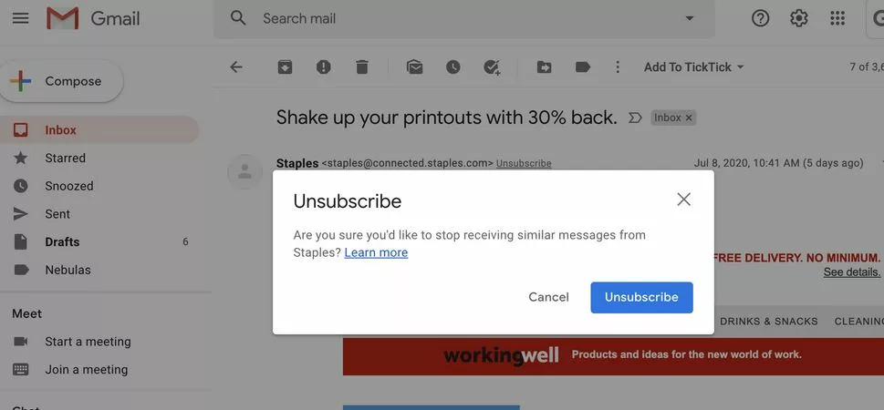 How to unsubscribe Gmail Emails