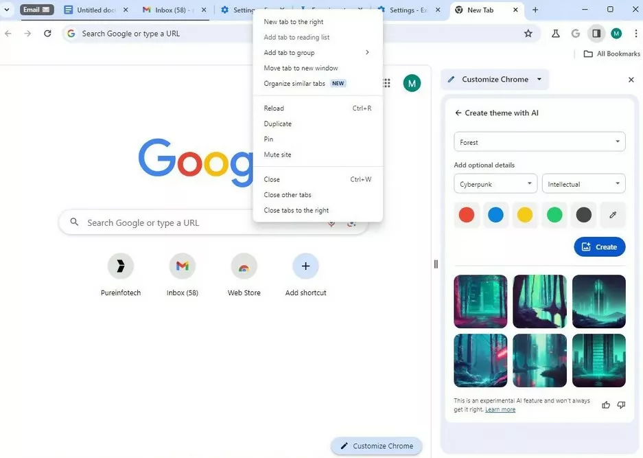 How to create AI themes for Chrome on Windows 11/10