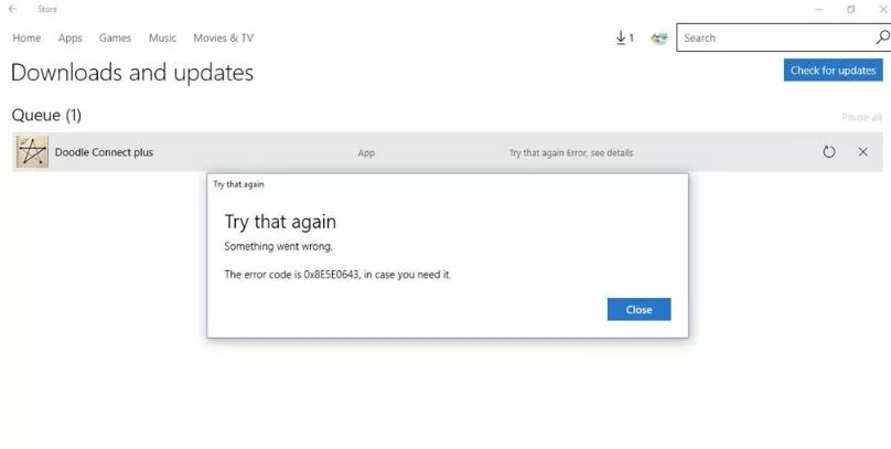 How to Fix "Microsoft Store Error 0x8E5E0643" issue