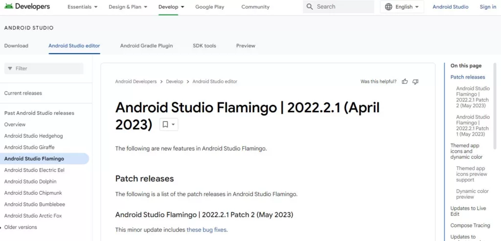 Android Studio Chipmunk vs Flamingo