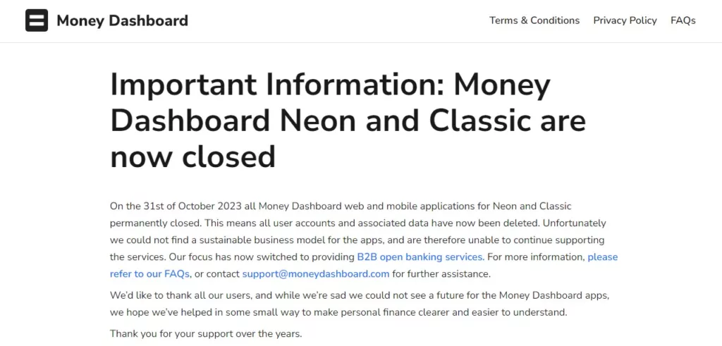 Money Dashboard review