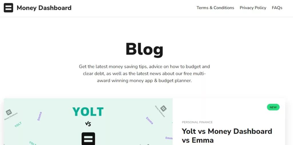 Money Dashboard review