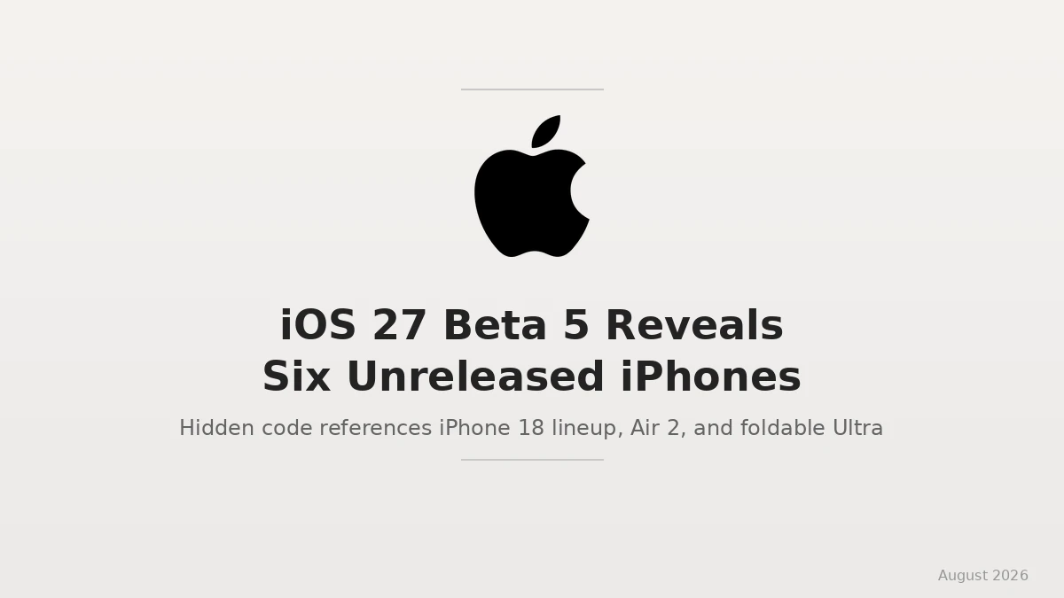 iOS 27 Beta 5 Reveals Six Unreleased iPhone Models in Code