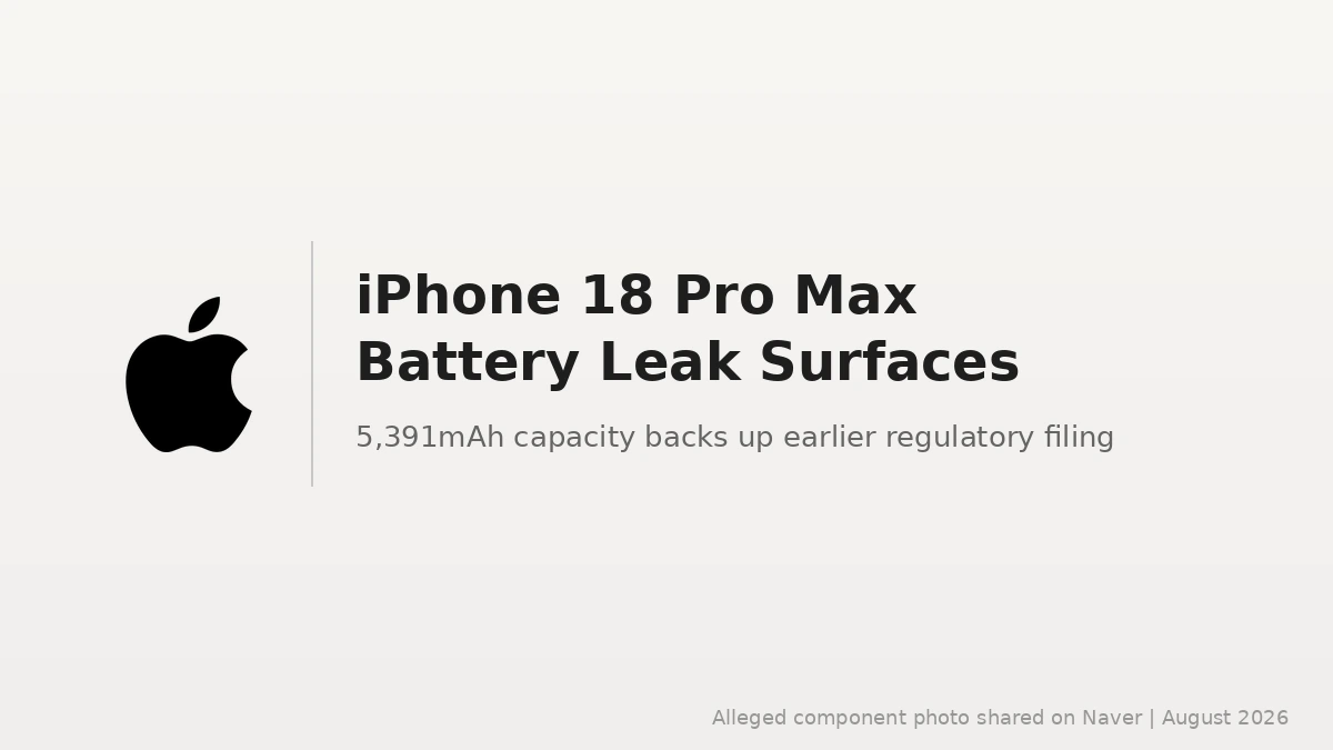 Leaked Photo Backs Up iPhone 18 Pro Max Battery Rumor