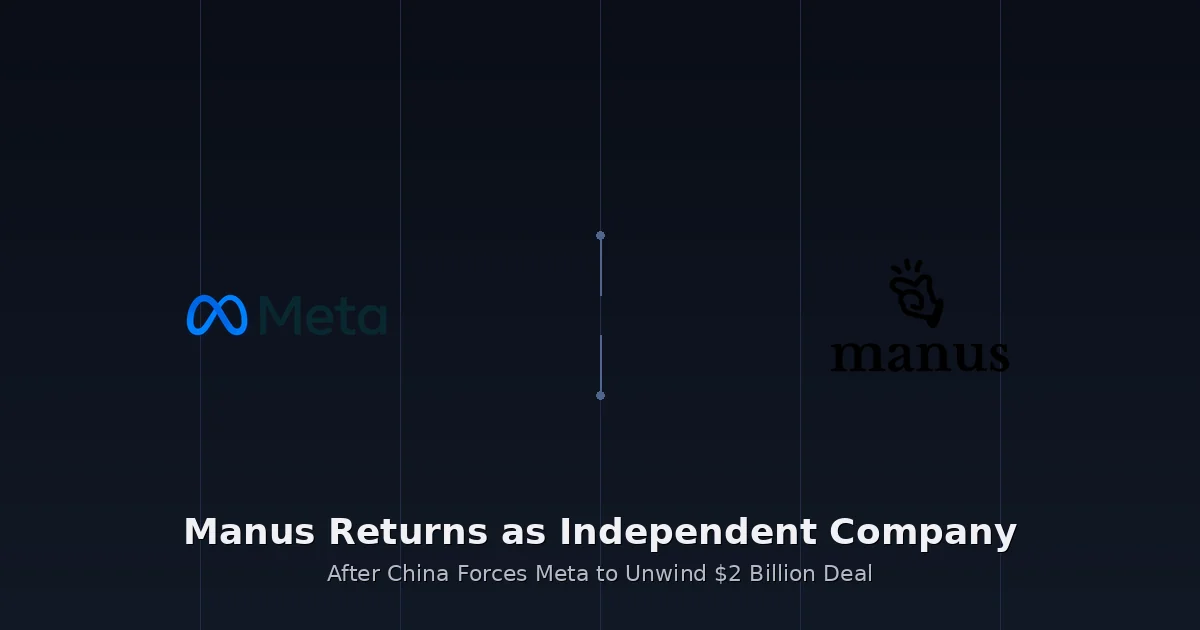 Manus to Resume Independent Operations as Meta Unwinds $2 Billion Acquisition