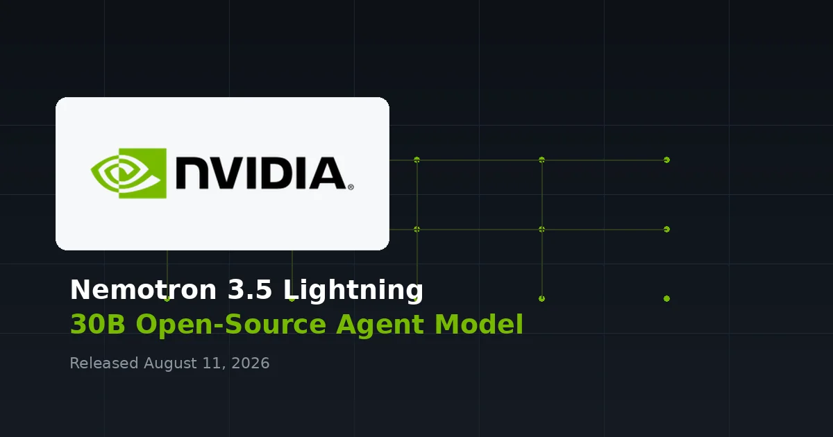 Nvidia Releases Nemotron 3.5 Lightning Open-Source Agent Model