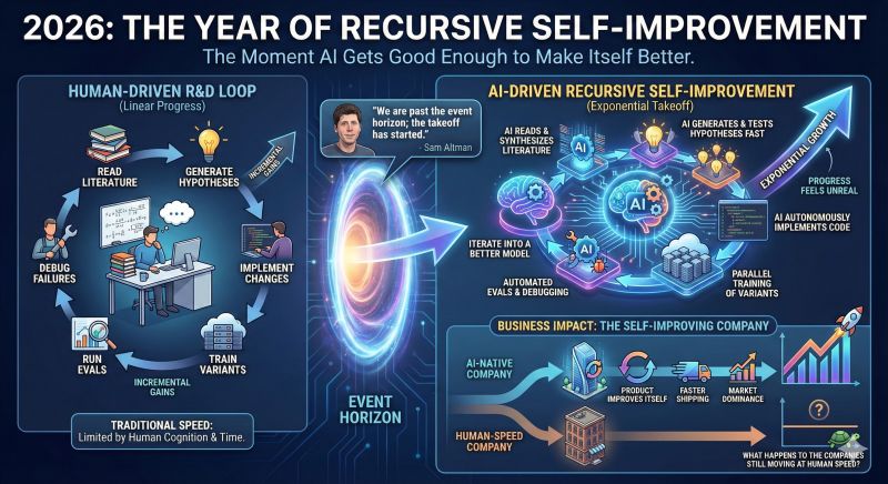Illustration of recursive AI self improvement