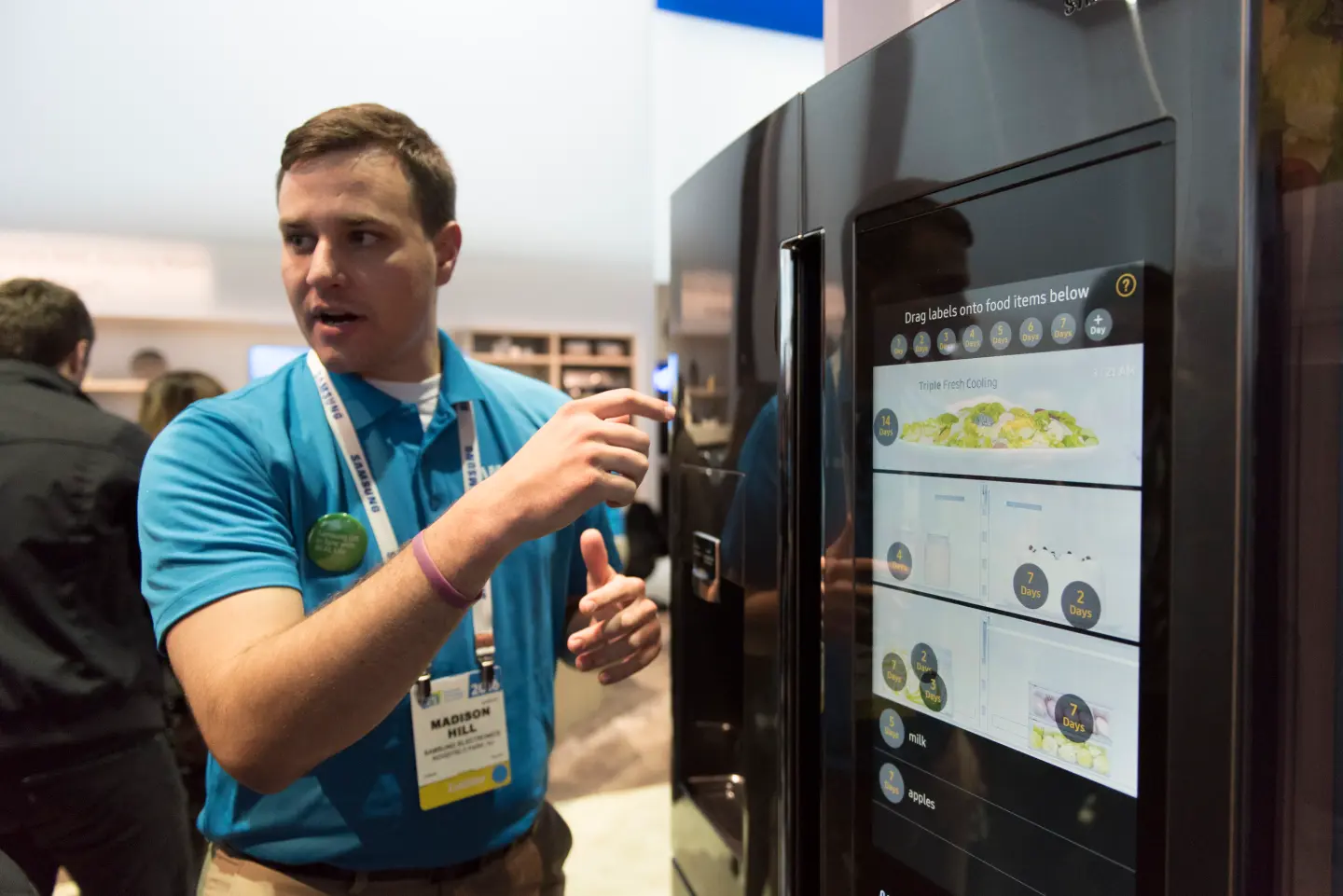 Samsung smart refrigerator with connected display