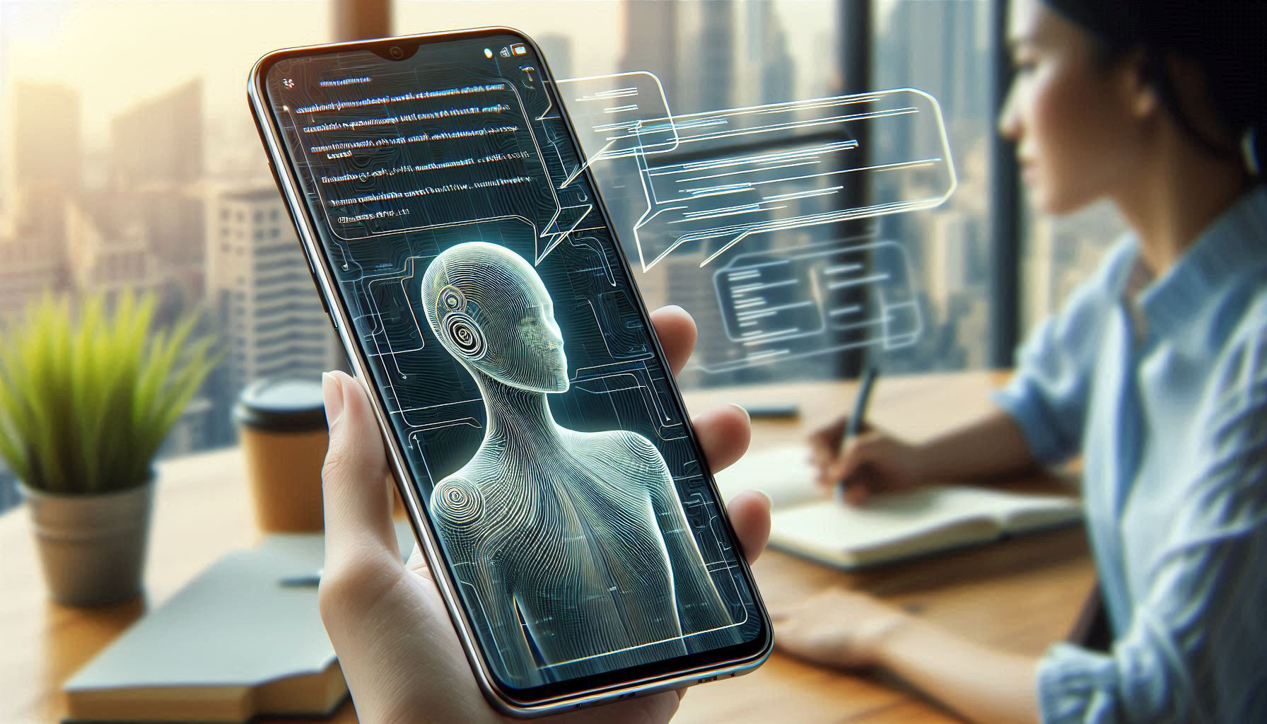 Personal AI assistant interface illustration