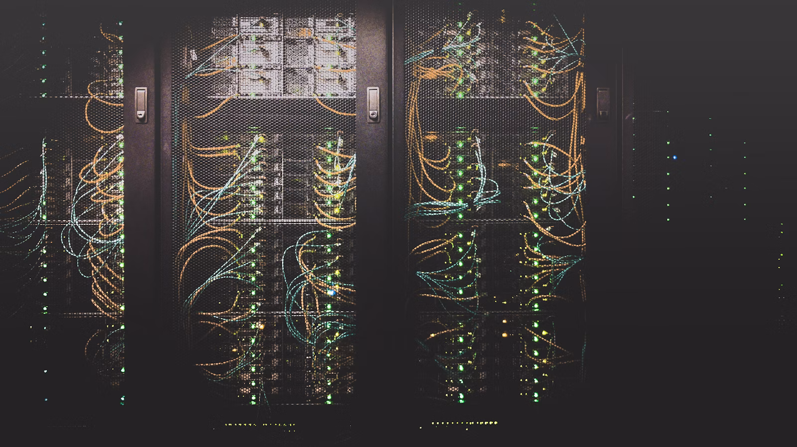 Modern data center server racks