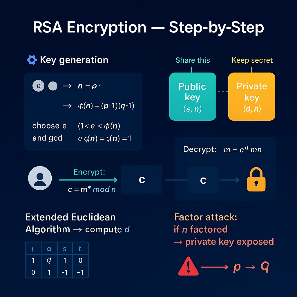 RSA public-key encryption diagram